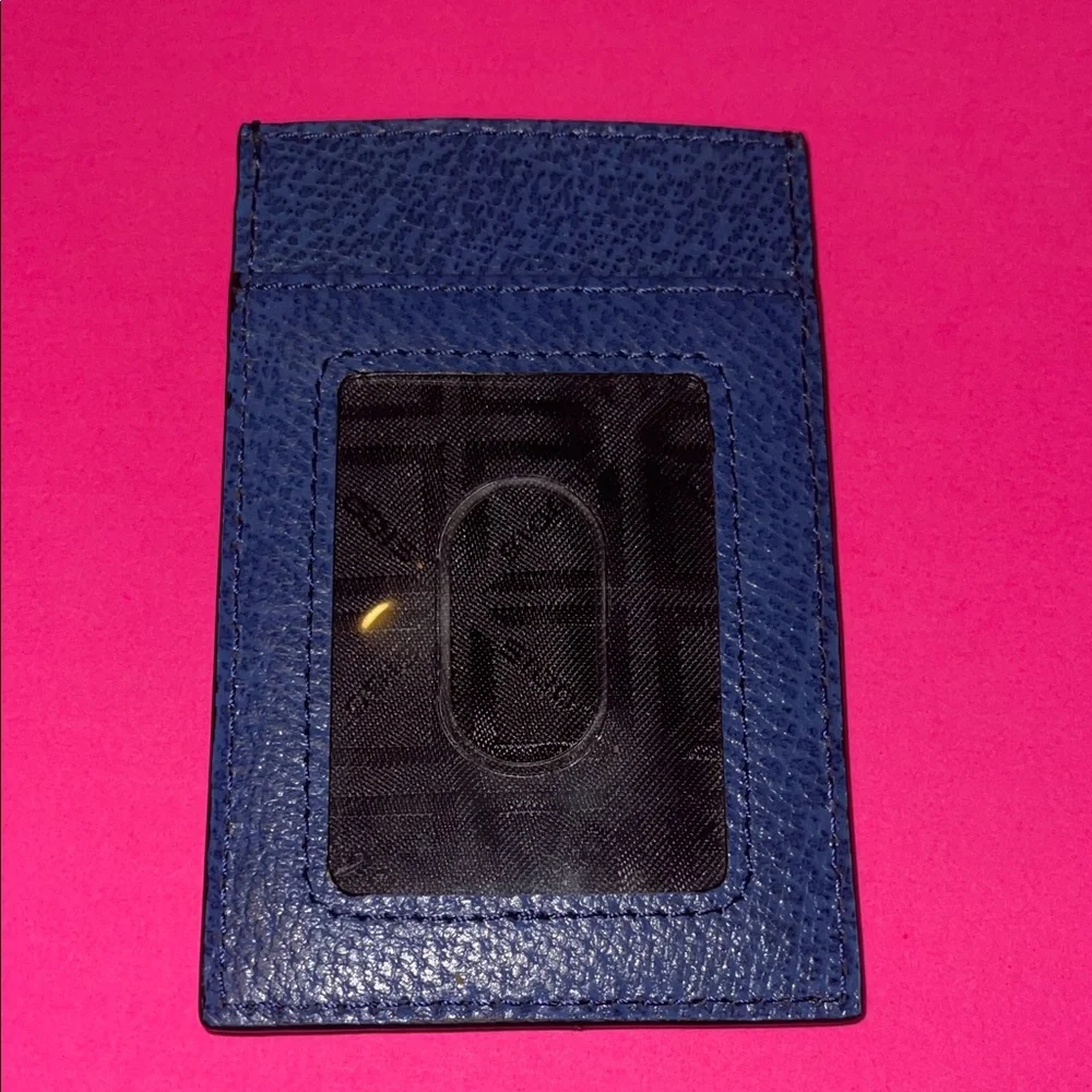 Lodis Navy Leather Card Holder